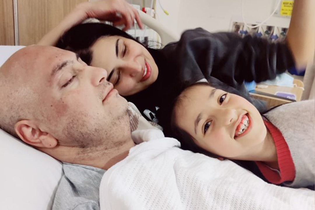 Kabir in hospital with his Family 